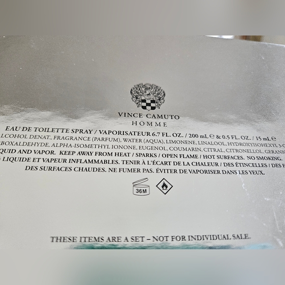Vince Camuto Homme Men's  2 Pc Gift Set eau de toilette spray 6.7oz  & .5oz - Picture 4 of 5